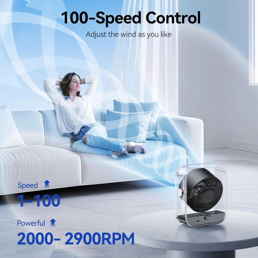 Kimmoo Quiet Rechargeable Desk Fan