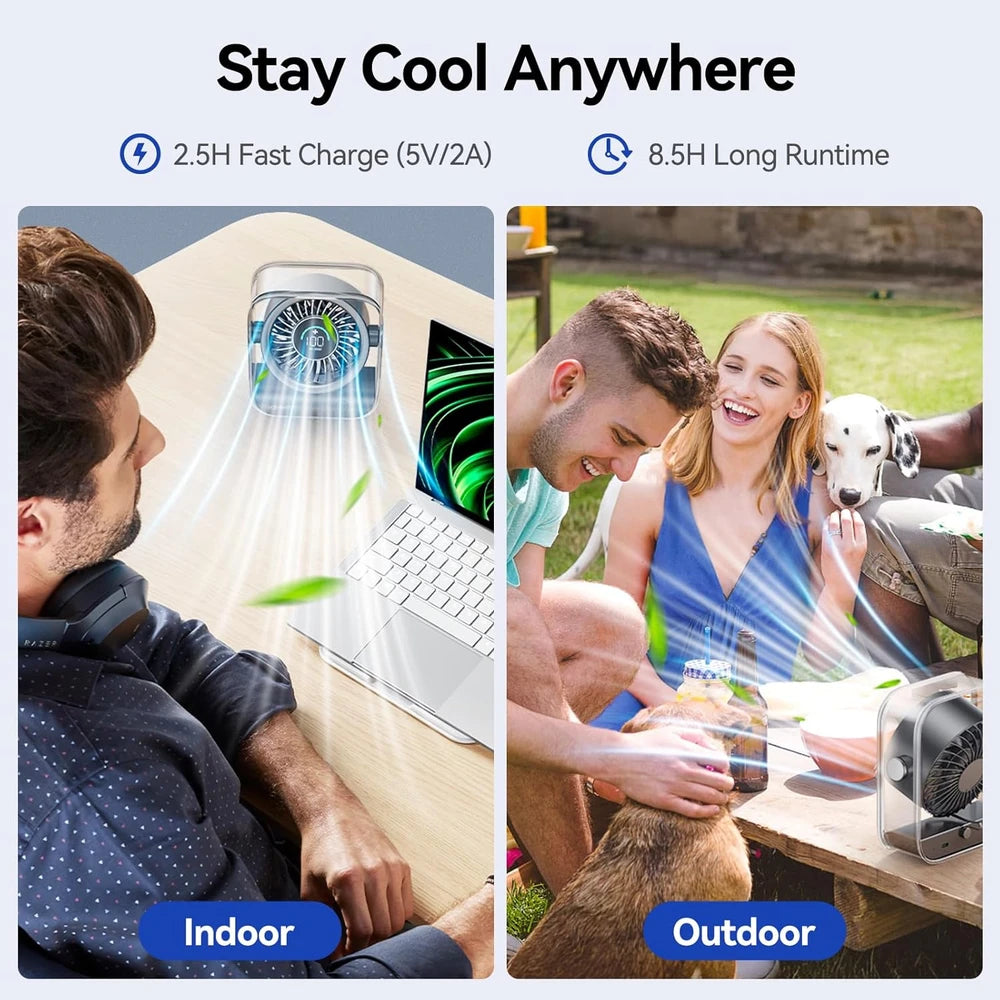 Kimmoo Quiet Rechargeable Desk Fan