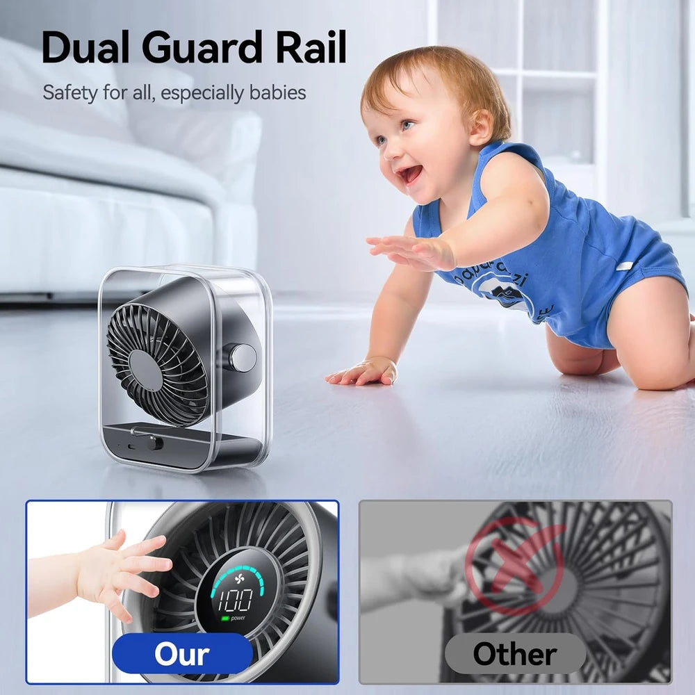 Kimmoo Quiet Rechargeable Desk Fan
