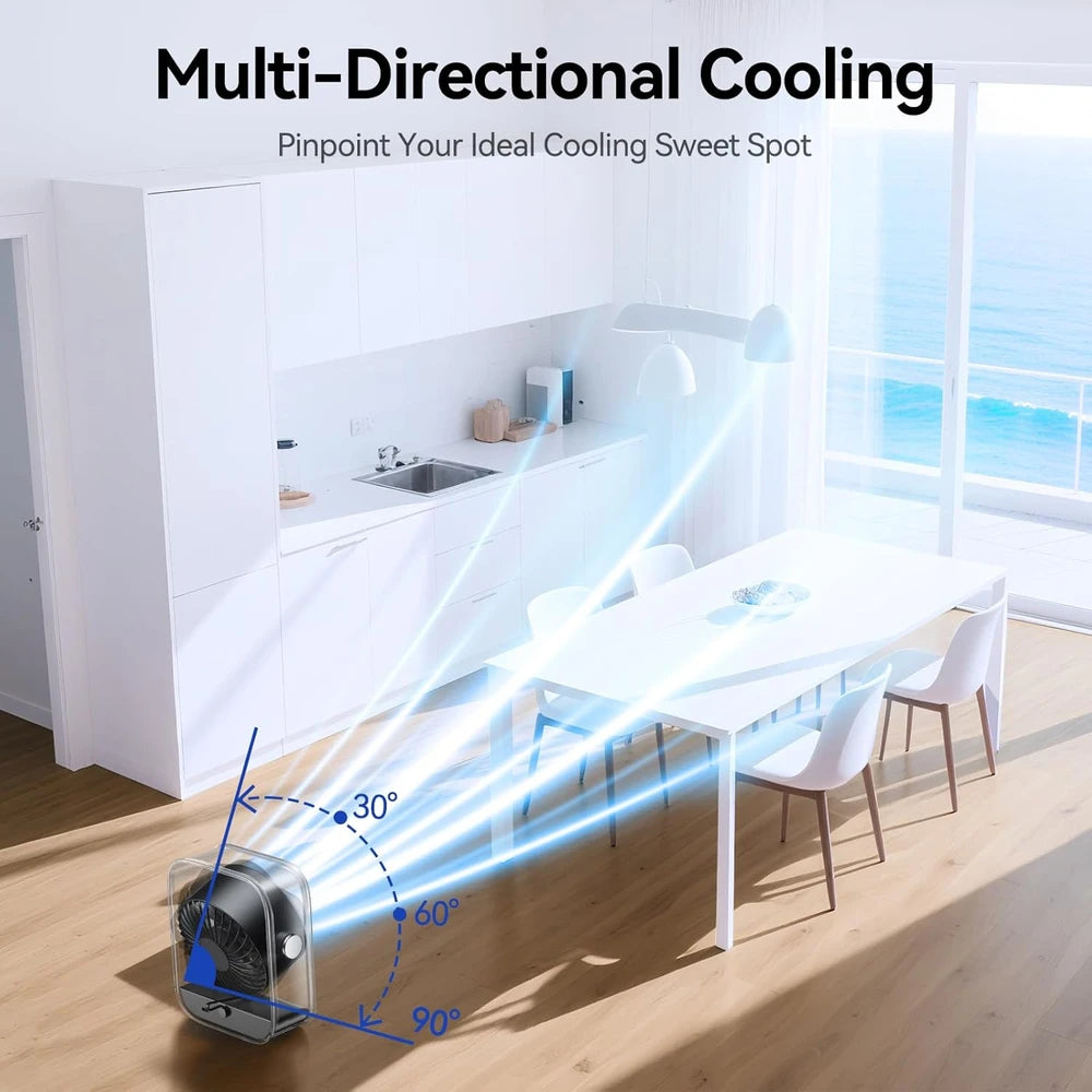 Kimmoo Quiet Rechargeable Desk Fan